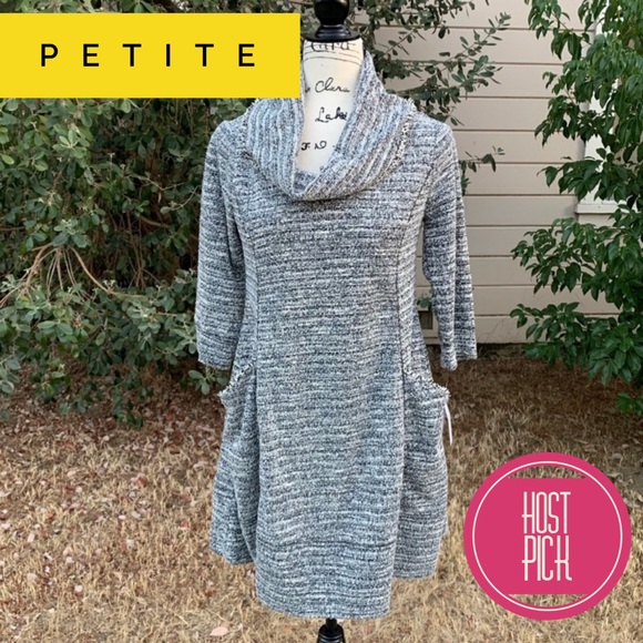 Robbie Bee Petite Black / White Cowl Neck Dress S - Picture 15 of 15